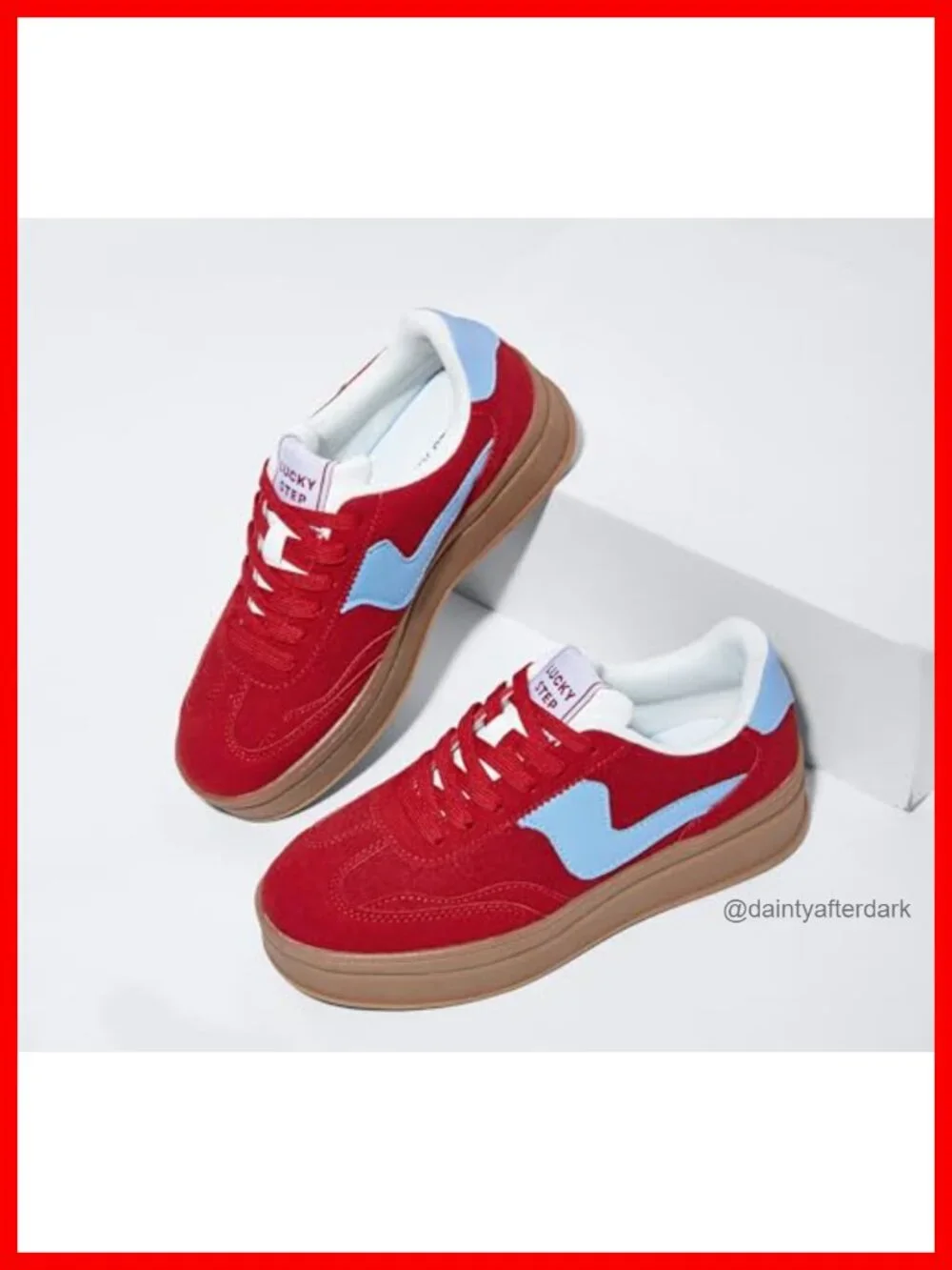 Women's Platform Fashion Sneakers Thick Sole Faux Leather Suede Lace-Up